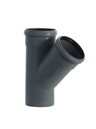 Тройник канализационный 110х110 мм, 45 °, Мультимирпласт, полипропилен, ТРК ВК 110/110/45
