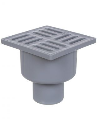 Трап канализационный прямой, 50 мм, 100х100 мм, РосТурПласт, серый, 36587