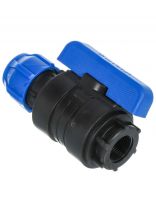 ПНД кран d25х3/4", внутренняя резьба, шаровой, цанга, Valfex