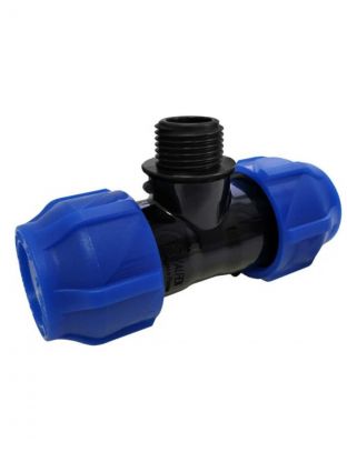 ПНД тройник d63х1 1/2", наружная резьба, переходной, Valfex