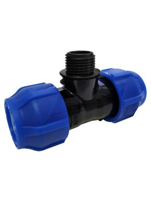 ПНД тройник d25х1 1/4", наружная резьба, переходной, Valfex