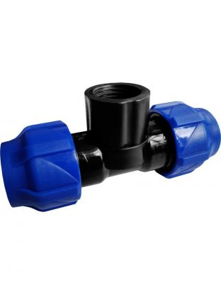 ПНД тройник 63-1-63х1/2'', внутренняя резьба, переходной, Valfex