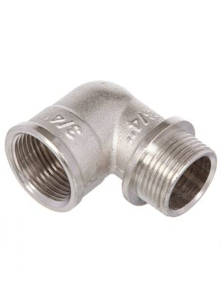 Уголок 3/4", 90 °, г-ш, никель, индивидуальная упаковка, РосТурПласт