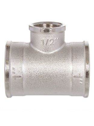 Тройник 1"х3/4"х1", г-г-г, никель, РосТурПласт