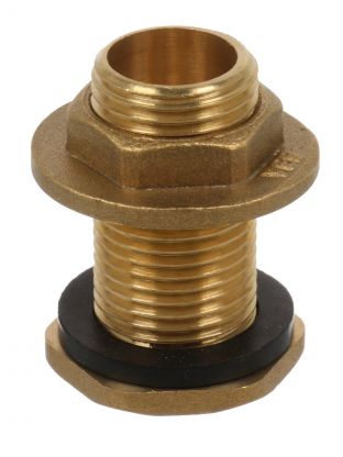 Врезка для бочки, 1/2", латунь, с контргайкой, СантехКреп