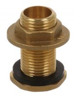 Врезка для бочки, 1/2", латунь, с контргайкой, СантехКреп