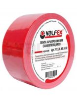Скотч армированный 48 мм, красный, основа полимерная, 50 м, Valfex, VF.LA.48.50.R