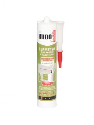 Герметик силиконовый, кровельный, KUDO, KSK-141, 280 мл, белый