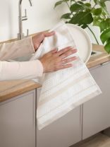 Набор полотенец кухонных 2 шт, 30х50 см, махровый, 100% хлопок, 400 г/м2, Silvano, Классика, бело-бежевый, Узбекистан