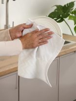 Полотенце кухонное махровое, 30х30 см, 450 г/м2, 100% хлопок, Silvano, Navy, белое, Узбекистан