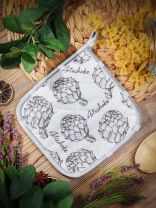 Прихватка 20х20 см, рогожка, 100% хлопок, Радушная хозяйка, Артишоки, 2176