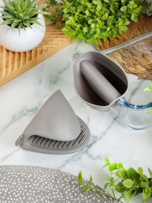 Прихватки силикон, 2 штуки, серые, Y4-8718