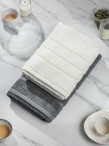 Набор полотенец 2 шт, 50х90 см, 100% хлопок, 420 г/м2, Silvano, Агат, молочный, серый, Узбекистан