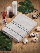 Полотенце банное 70х140 см, 100% хлопок, 420 г/м2, Азия, Silvano, светло-серое, Узбекистан