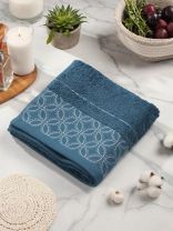 Полотенце банное 50х90 см, 100% хлопок, 550 г/м2, Фелиция, Silvano, синее, Узбекистан