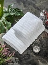 Полотенце банное 70х140 см, 100% хлопок, 450 г/м2, Страйп, Silvano, белое, Узбекистан