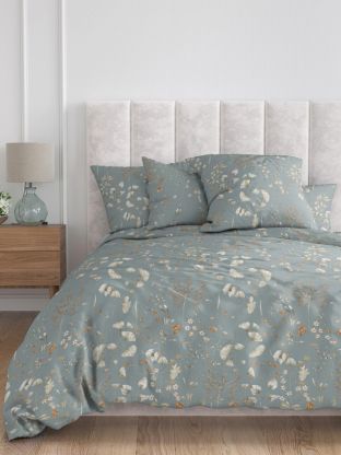 Постельное белье евро, простыня 215х220 см, 2 наволочки 70х70 см, пододеяльник 205х215 см, Майская ночь, бязь, Сиано