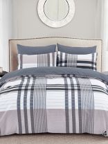 Постельное белье 1.5-спальное, простыня 150х220 см, 1 наволочка 50х70 см, пододеяльник 145х215 см, Silvano, поплин, Клетка Серый, 10/421-PC/SLV