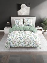 Постельное белье евро, простыня 215х240 см, 2 наволочки 50х70 см, пододеяльник 205х215 см, Silvano, поплин, Сюси