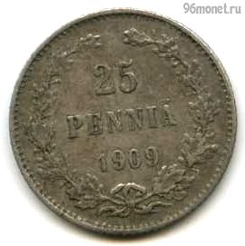 Финляндия 25 пенни 1909 L