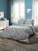 Постельное белье 2-спальное, простыня 180х220 см, 2 наволочки 70х70 см, пододеяльник 175х215 см, Самойловский текстиль, бязь, Полевые цветы