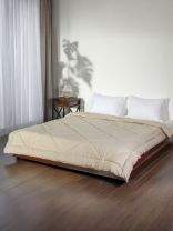 Одеяло евро, 200х220 см, Овечья шерсть, 400 г/м2, зимнее, чехол 100% хлопок, кант, Silvano