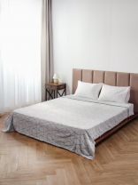 Плед 2-спальный, 180х200 см, 280 г/м2, микрофибра, 100% полиэстер, Silvano, Геометрия, серый