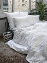 Пододеяльник 2-спальный, 175 х 220 см, 100% хлопок, страйп-сатин, белый, Monocolor, 3182-1