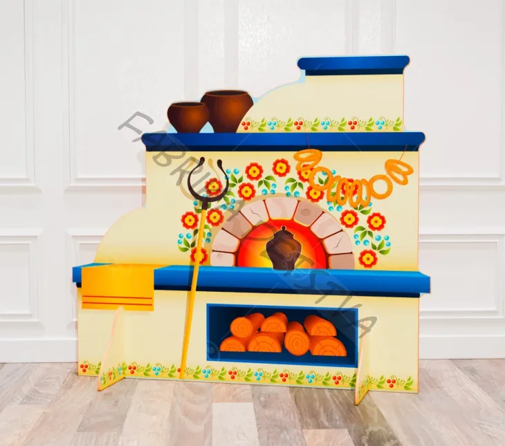 Театральная декорация "Печка с горшочками"