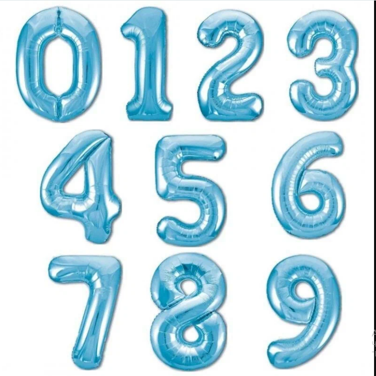 Цифра голубая