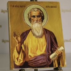 Рукописная икона Андрей Первозванный 17х21 см (масло)(Вариант 2)