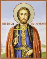 Рукописная икона князь Игорь Черниговский 13х16 см (масло)