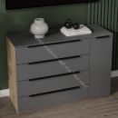 Комод комбинированный «Порто» - ТД-393.04.02 Яблоня Беллуно, Графит софт