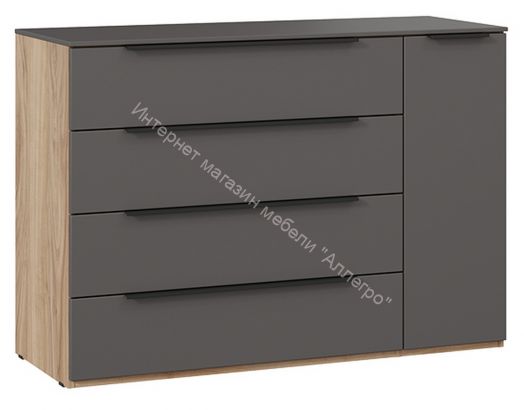 Комод комбинированный «Порто» - ТД-393.04.02 Яблоня Беллуно, Графит софт