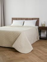 Покрывало евро, 240х260 см, 100% полиэстер, стеганое, Silvano, Flora, молочное