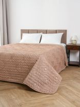 Покрывало евро, 240х260 см, 100% полиэстер, стеганое, Silvano, Art Deco, коричневое