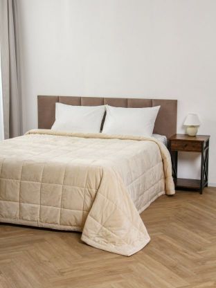 Покрывало евро, 240х260 см, 100% полиэстер, Silvano, Аврора, песочное