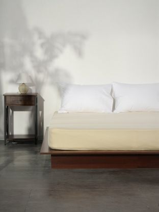 Простыня 1-спальный, 90х200х20 см, 100% хлопок, трикотаж, 120 г/м2, на резинке, Silvano, Кремовый, ПТр90*200