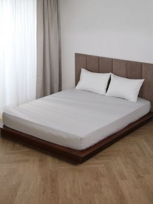 Простыня 2-спальная, 160 х 200 х 25 см, 100% хлопок, поплин, на резинке, Silvano, Тауп