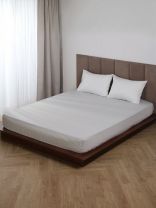 Простыня 2-спальная, 160 х 200 х 25 см, 100% хлопок, поплин, на резинке, Silvano, Тауп