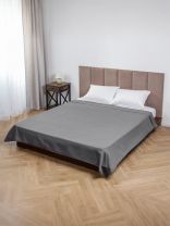 Простыня-плед евро, 200х200 см, 100% хлопок, вафельная ткань, 210 г/м2, Волшебная ночь, Холодный серый