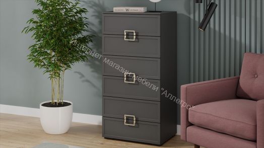 Комод «Стелла» - 402.04 Серый вулкан, Фон серый