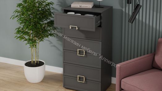 Комод «Стелла» - 402.04 Серый вулкан, Фон серый