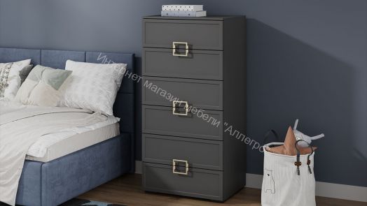 Комод «Стелла» - 402.04 Серый вулкан, Фон серый