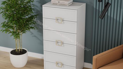 Комод «Стелла» - 402.04 Белый холст, Белый Жемчуг