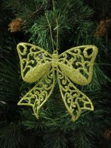 Елочное украшение Бантики, 2 шт, золотое, 11х9.5 см, SYLKL-4919142LG