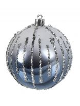 Елочный шар 3 шт, бело-голубой, 8 см, пластик, SYQB- 0124232