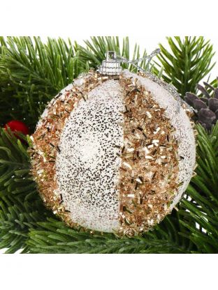 Набор елочных украшений 3 шт, шампань, 8 см, SYPMQA-102211