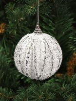 Елочный шар белый, 8 см, SYPMQB-1022434