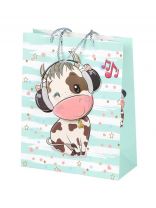 Пакет подарочный бумага, 25.5х11х32 см, в ассортименте, Зверята, Y4-8824